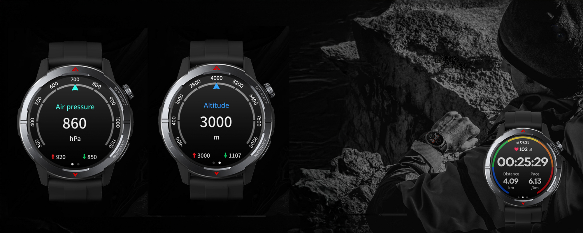 Smartwatch Zeblaze Stratos 3 Ultra - czarny